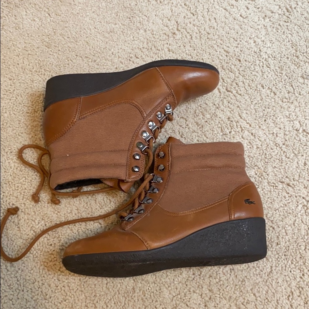 Lacoste wedge bootie
